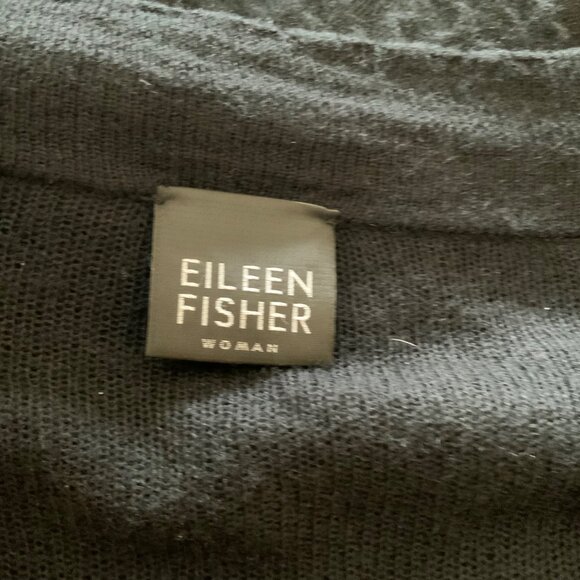 Eileen Fisher Woman Black Waffle Knit Wool Blend Long Cardigan Sweater 2X - Picture 10 of 13